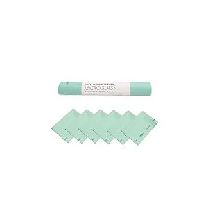 Maya MICROGLASS Chiffon. Sp&eacute;cial pour la Vaisselle et Le Verre. Ne Laisse Pas de Traces. Tr&egrave;s Absorbant et s&eacute;chage Rapide. 100% Microfibre. Rouleau de 6 unit&eacute;s (Vert)