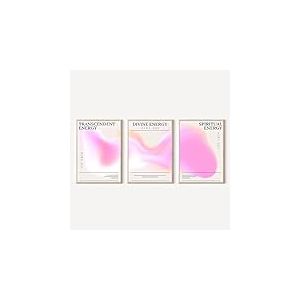 Adyggefy Lot de 3 toiles murales à 3 panneaux - Impression sur toile - Impression sur toile - Affirmations positives - Moderne - Minimaliste - Ange - Citations spirituelles - 30,5 x 40,6 cm - Sans