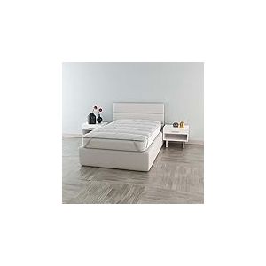 Italian Bed Linen Elegant 85/90 x 190/200 Surmatelas matelass&eacute; avec Traitement Silver, Blanc, pour lit Simple