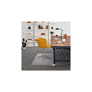 Floortex Cleartex Tapis de Protection de Sol en Vinyle sans phtalates - pour moquettes à Poils Bas - Jusqu'à 6 mm de Hauteur - 120 x 90 cm - Rectangulaire, Transparent