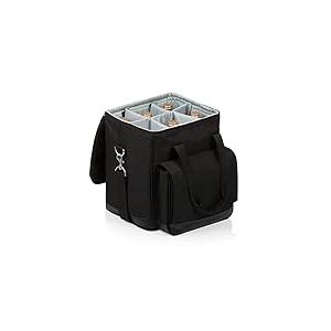 PICNIC TIME LEGACY – a Brand Cellar – Porte-bouteilles de vin et sac isotherme rembourré pour voyage, sac à vin portable résistant à l'eau, noir avec accents gris
