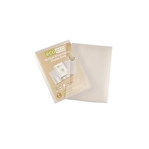 eco-eco Porte-vues transparent avec pochettes en plastique et boîte de présentation transparente Format A5 50% recyclé 100 pochettes