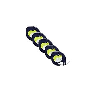 Double Dragon, Pack de 5 Rubans de Remplacement Compatibles pour Dymo LetraTag Plastique Blanc 91201 S0721610, pour Dymo LetraTag LT-100H, LT-100T, LT-110T, QX50, XR, XM, 200B, 2000 Plus, 12mm x 4m