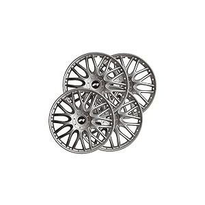 Simoni Racing ORD/14 Lot de 4 enjoliveurs Orden 14 Pouces, Cache-Roue Universel Gris argent&eacute;