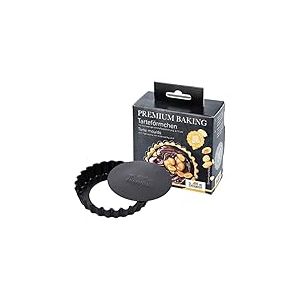 RBV Birkmann, 882195 Premium Baking Lot de 6 moules à tarte Ø 10 cm avec fond relevable Excellent revêtement anti-adhésif avec recette