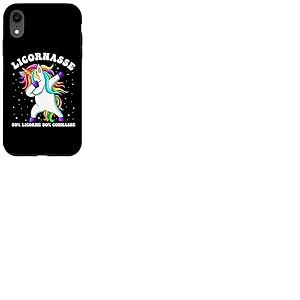 Licornasse 50% Licorne 50% Connasse Humour Cadeau Femme Coque pour iPhone XR