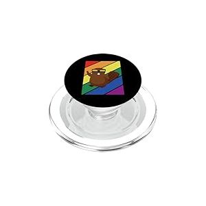 LGBTQ Drapeau Gay Pride Mois Rainbow Beaver avec Lunettes LGBT PopSockets PopGrip pour MagSafe