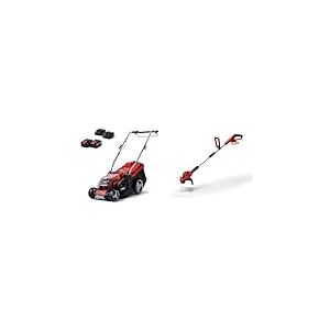 Einhell Tondeuse à Gazon sans Fil GE-CM 36/36 Li (Power X-Change, Moteur sans Charbon,Hauteur de Coupe à 6 Positions, avec 2 Batteries 4 Ah + 2 chargeurs) + Coupe-Bordures sans Fil GE-CT 18/28 Li