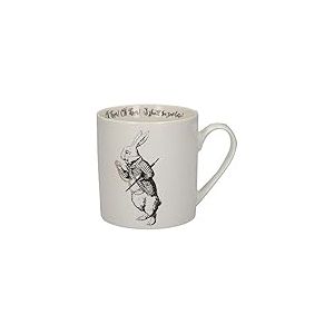 V&A - Tasse en porcelaine fine Alice au Pays des Merveilles dans un coffret cadeau, motif ’Lapin blanc’, blanc, 350 ml