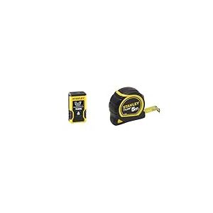 STANLEY - Mesure Laser Pocket 12m - ‎STHT77666-0 & 0-30-697 Mesure Tylon 5m x 19mm - Boitier Ergonomique Bi matière - Ruban en Acier Laqué