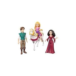 Mattel Disney Princess Coffret Personnages Raiponce Coffret de 4 poup&eacute;es inspir&eacute;es du Film &agrave; l&rsquo;effigie de Raiponce, Flynn Rider M&egrave;re Gothel et du Cheval Maximus avec sa Selle, JHG85