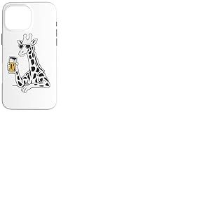 Girafe Cool Lunettes de Soleil Buveur de bière Girafes Coque pour iPhone 16 Pro Max