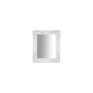 Biscottini International Art Trading Miroir Mural 33x26x3 cm Made in Italy - Shabby Bois Blanc Baroque pour Salle de Bain Rectangulaire