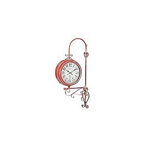 Biscottini Horloge Murale Vintage 97 x 47 x 19 cm - Horloge Murale de Cuisine en Fer Blanc - Montres de Cuisine Double Face