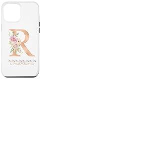 Lettre R initiale aquarelle rose poudré rose Coque pour iPhone 12 Pro Max