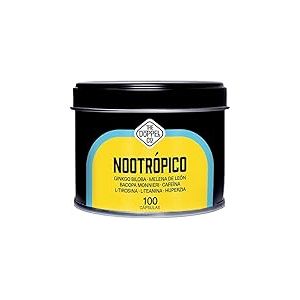 100 Gélules de Nootropiques Naturels - 800 mg - Mémoire, Concentration, Energie - Ginkgo Biloba, Hydne Hérisson, Caféine, Bacopa Monnieri, Tyrosine, Théanine, Huperzia - Fabriqué dans l'UE