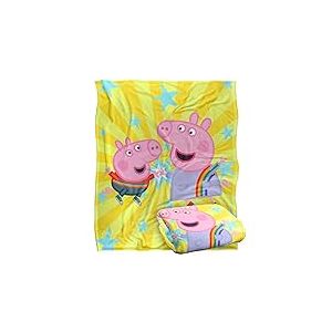 LOGOVISION Peppa Pig Couverture Soyeuse pour Enfant Motif Peppa et George 152 x 127 cm