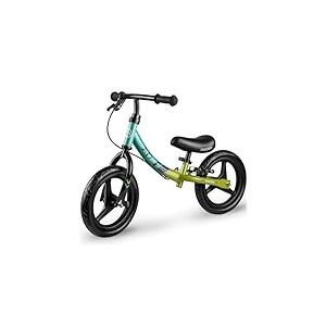 Ricokids Draisienne Bebe 1 an - V&eacute;lo B&eacute;b&eacute; sans P&eacute;dales avec Freins - Roues en Mousse EVA - Selle R&eacute;glable - V&eacute;lo d'apprentissage - Vert Noir