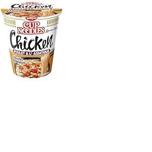 NISSIN - Nouilles Japonaises- Saveur Tasty Chicken-1 carton de 8 cups de 63g