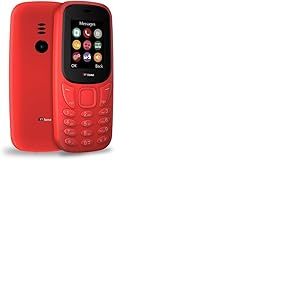 TTfone TT170 Téléphone Mobile Débloqué à Fonctions Simples avec Écran de 1,8 Pouces (Rouge, avec Chargeur)