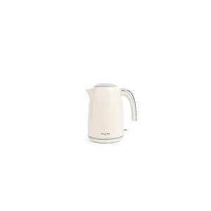 Bouilloire Salter Retro Crème 1,7L - Bouilloire 2,2 Kw, Base à 360°, Filtre Anti-Calcaire Amovible, Sans Fil, Fenêtre de Niveau d'Eau, Voyant Bleu, Capteur Anti-Ébullition & Arrêt Automatique, Crème
