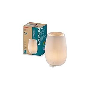 Beurer LA 45 Diffuseur d'ar&ocirc;me pour huiles essentielles, n&eacute;buliseur &agrave; ultrasons pour aromath&eacute;rapie, lumi&egrave;re LED en 9 couleurs, bo&icirc;tier en c&eacute;ramique & couvercle en bois, minuterie & arr&ecirc;t automatique
