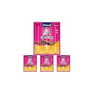 VITAKRAFT - Friandises Chat « Cat-Stick Mini » - À la Volaille et au Foie - Alimentation pour Chat - Sachet Fraîcheur De 3 Bâtonnets De 6 g (Lot de 4)