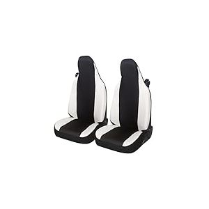 Auto Accessori Lupex Housses de siège Auto compatibles avec Smart fortwo, 450 451 et 453, 1 2 3 séries, Tissu Polycoton (Noir - Blanc)