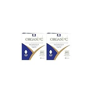 Organyc Serviettes Hygi&eacute;niques de Nuit avec ailettes &ndash; 100% coton bio,10 unit&eacute;s (Lot de 2)