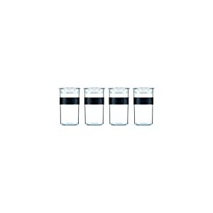 Bodum K11827-01SA Bocaux Conservation en Plastique avec Couvercle Hermétique Set de 4, Noir, 0,25 l