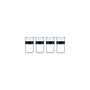 Bodum K11827-01SA Bocaux Conservation en Plastique avec Couvercle Hermétique Set de 4, Noir, 0,25 l