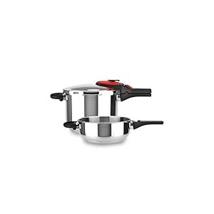 Magefesa Activa2 - Set de casseroles express rapides 3 + 6 l, acier inoxydable 18/10, 2 programmes de cuisson, convient pour tous types de cuisinières, induction