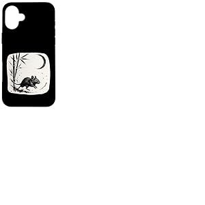 Peinture à l'encre Sumi e Degu en bambou, lune et nuit Coque pour iPhone 16 Plus