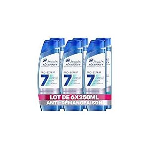 Head & Shoulders Pro-Expert 7 Shampoing Antipelliculaire Anti-Démangeaisons 6x250ml Combat 7 Problèmes du Cuir Chevelu, Protection Complète; Soulage Instantanément Démangeaisons