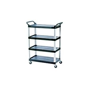 Rubbermaid Commercial Products Bac de manutention HDPE commerciale 51 x 40 5/8 "x 20 pouces sur support 136 kg 4 Chariot de Service Noir