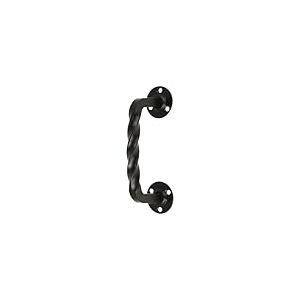 Amig - Poignée pour portes de passage ou d'entrée Modèle 103 | 100 mm | Poignée avec plaque en acier et tirant en Zamak | Finition noire | Inclut une rosace | Style Rustique Forgé à la Main
