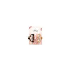 Invisibobble - CLIPSTAR Golden Roar - 2 pinces moyennes avec motif léopard et accents beige pour un maintien sûr et élégant - Parfaites pour tout style