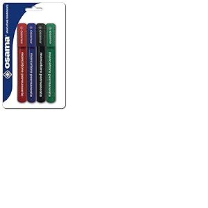Osama - Feutres Coloriage Enfants et Adulte, Set 4 Couleurs Pointe 1,5 mm - Marqueur Noir, Vert, Rouge, Bleu Idéal pour Loisirs Créatifs et Fourniture Bureau - Feutre Permanent et Résistant à l'Eau
