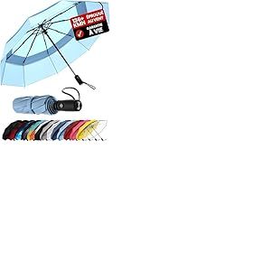 Repel Umbrella Parapluie Pliant Résistant au Vent - Ouverture Automatique Facile - Parapluie Compact et Durable, Armature en Fibre de Verre Solide, Dôme Imperméable – Tient dans un Sac à dos ou à Main
