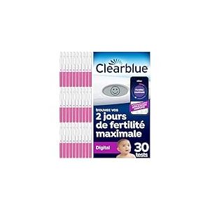 Clearblue Tests Ovulation Digital, 1 Appareil Digital Et 30 Tests, Aide à Concevoir, Signale vos 2 Jours les plus Fertiles, Maximise vos Chances de Concevoir Naturellement, L'Emballage peut varier