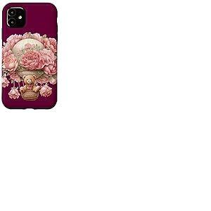 Montgolfière flottante pour bébé ours rose pivoine fleur Coque pour iPhone 11