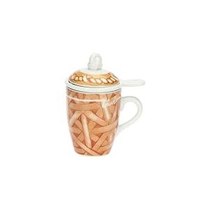 THUN, Tisani&egrave;re en porcelaine, ligne EmbbracciAMI, Tisani&egrave;re de collection, id&eacute;e cadeau pour No&euml;l, 350 ml, &Oslash; 8,45 cm, 10,50 cm h
