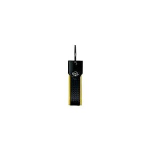 Porte-clés de voiture compatible avec Opel, résistant et durable, fermoir avec anneau, idéal comme cadeau, 90 x 20 mm (jaune logo noir)