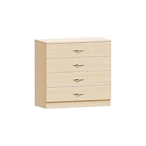 Vida Designs Coffre de Maison à rabais, Chariot à 4 tiroirs avec poignées et glissières métalliques, Support Unique de tiroirs, Meuble de Chambre Riano