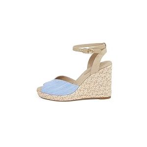 Tommy Hilfiger Espadrilles Compensées Femme Chambray High à Bride Cheville, Bleu (Blue Spell), 41