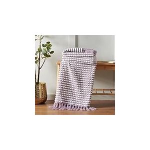 Catherine Lansfield Stab Stitch Couverture Lilas 125 x 150 cm