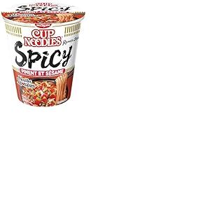 NISSIN- Nouilles Japonaises - Saveur Hot Chili Spicy -1 carton de 8 cups de 66g