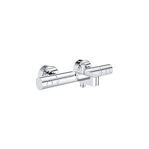 GROHE Mitigeur thermostatique bain douche Precision Get, montage mural, indicateur de temp&eacute;rature, filtres int&eacute;gr&eacute;s, poign&eacute;es m&eacute;talliques, rosaces incluses, chrom&eacute;, 34774000 (Import Allemagne)