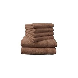 Dyckhoff 0410996215 Ensemble de Toilette avec 4 essuie-Mains 50 x 100 cm et 2 Serviettes de Bain 70 x 140 cm Noix