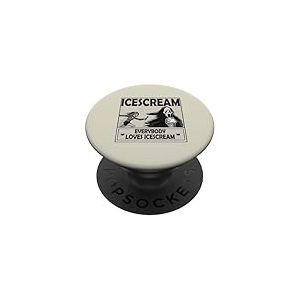Homme masqué avec de la crème glacée – « Everybody Loves IceSCream » PopSockets PopGrip Adhésif